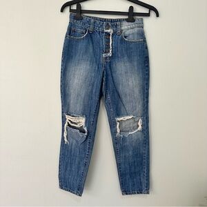 Carmar Classic Blue Denim Jeans Distressed Size 25 Women’s Medium Wash